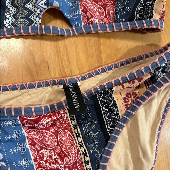 Mink Pink Paisley Print Cut Out Bikini - Picture 2 of 4